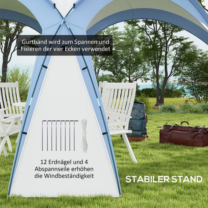 Produktbild Swisshandel24 Event Shelter 3,5 x 3,5m Pavillon mit Haken Tür Wasserabweisend Hellblau (350 cm, 350 cm)