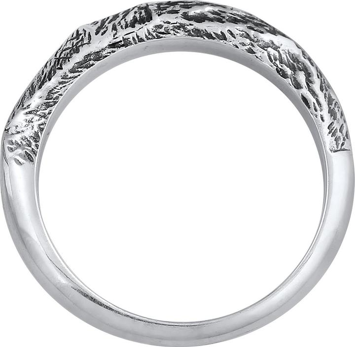 Image du produit Kuzzoi Bague Hommes Bandeau Étroit Look Usé 925 Argent (64, Argent 925)