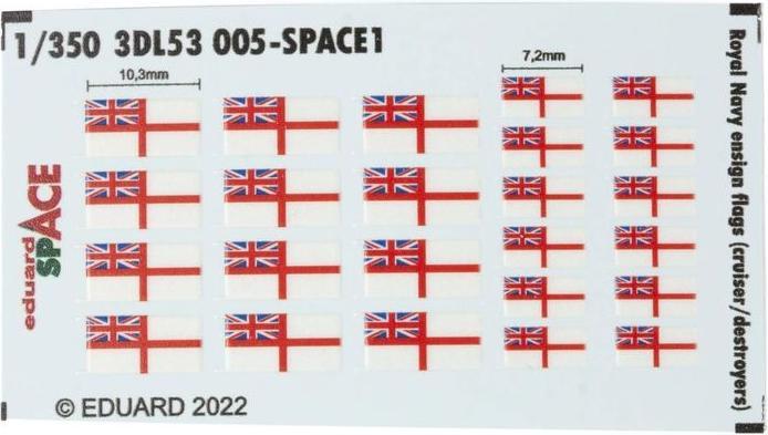 Actual product image Eduard Royal Navy ensign flags (cruiser/destroyers) SPACE