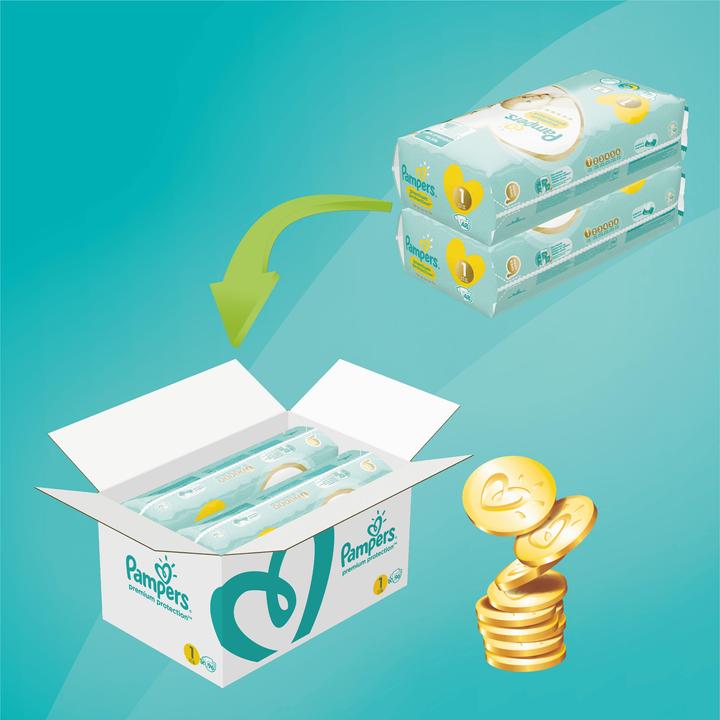 Image du produit Pampers Protection premium (Taille 1, Pack semi-mensuel, 96 pièce(s))