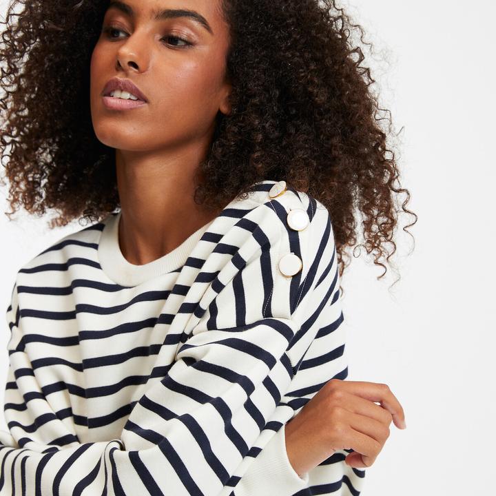 Produktbild La Redoute Collections Gestreiftes Sweatshirt mit geknöpfter Schulter (M)
