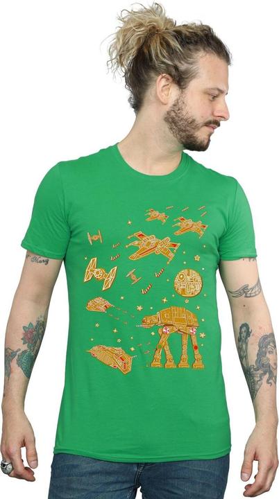 Actual product image Star Wars Mens Gingerbread Battle T-Shirt (S)