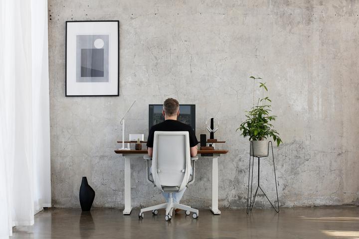 Produktbild Oakywood Standing Desk Holztisch mit Höhenverstellung - aus Massivholz- Walnuss / 160x80 / Schwarz - (160 x 80 cm)