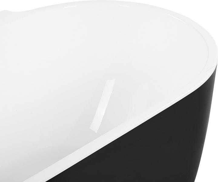 Produktbild Beliani Badewanne freistehend schwarz mit Armatur oval 170 x 80 cm ROTSO (286 l, 170 cm)