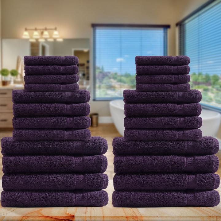Image du produit Casativo Set de serviettes 24 pièces, 8 serviettes invitées, 8 serviettes de bain et 8 serviettes de douche, (100 x 50 cm, 50 x 30 cm, 140 x 70 cm)