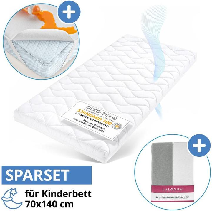 Actual product image Julius Zöllner 4-piece mattress set for cot 70x140cm - Baby mattress Baby mattresses & children's mattresses (70 x 140 x 10 cm)
