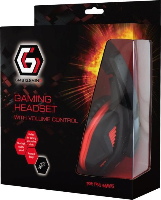 Produktbild Gembird GHS-03 Gaming headset with volume control, matte black/red (Kabelgebunden)