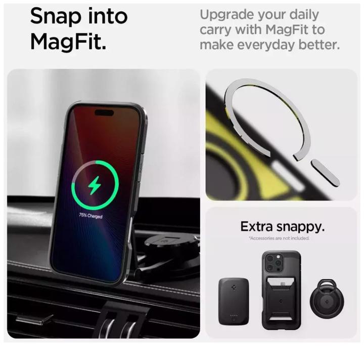 Actual product image Spigen Tough Armor MAG iPhone 16 Pro Max MagSafe czarny/black ACS08013 (Apple iPhone 16 Pro Max)