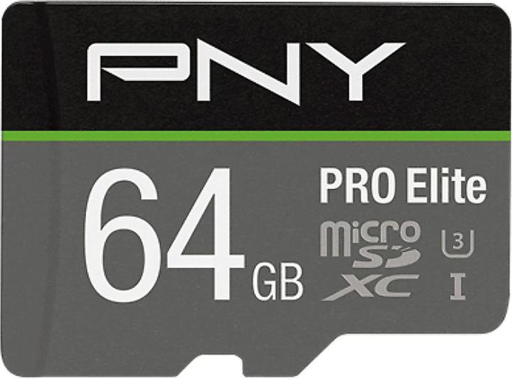 Actual product image PNY Pro Elite (64 GB, microSDXC, U3, UHS-I)