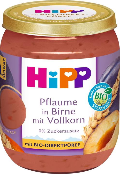 Hipp Organic Fruit and Cereal Plum in Pear with Whole Grain (160 g)