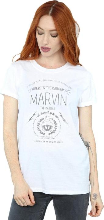 Actual product image Looney Tunes Womens/Ladies Marvin The Martian Where's The Kaboom Cotton Boyfriend T-Shirt (XXL)