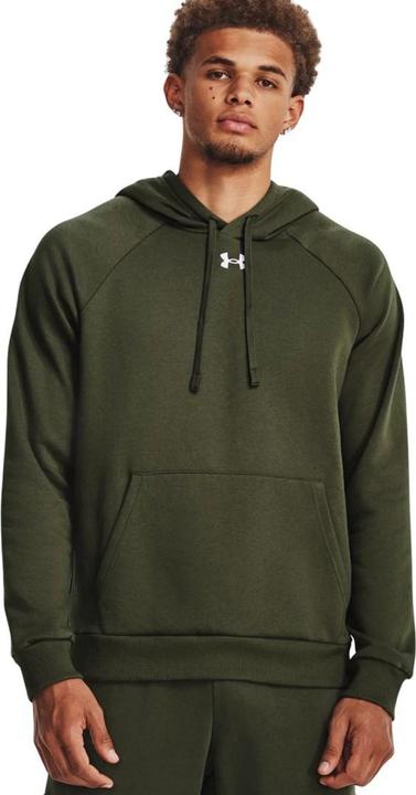 Under Armour Bluza męska Rival Fleece Hoodie oliwkowa 1379757 390 2XL (XXL)