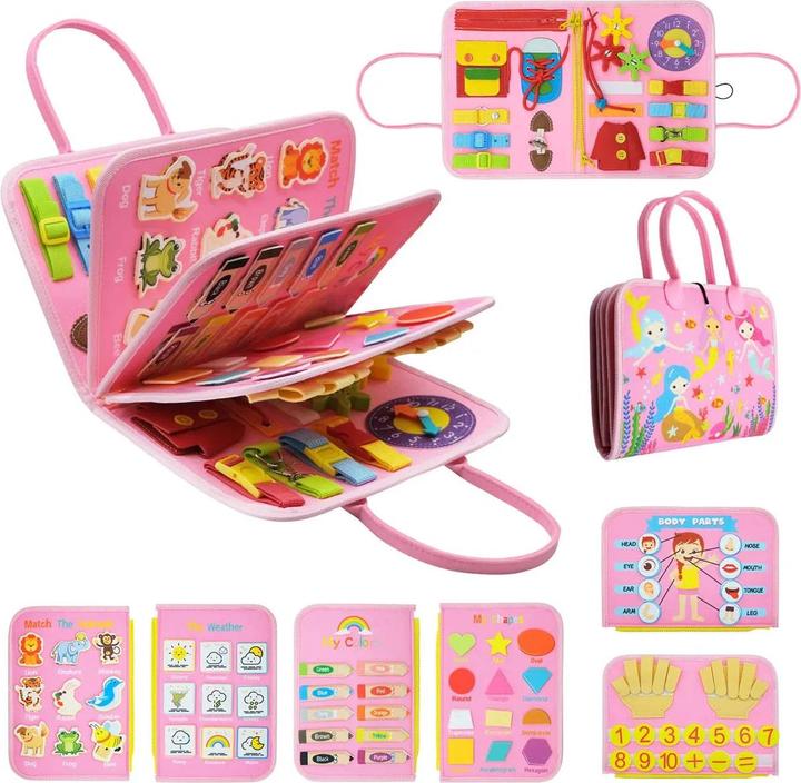 Actual product image Activity Board Toy Busy Board preschool learning fine motor skills skill for 1 2 3 4 years old toddlers educational