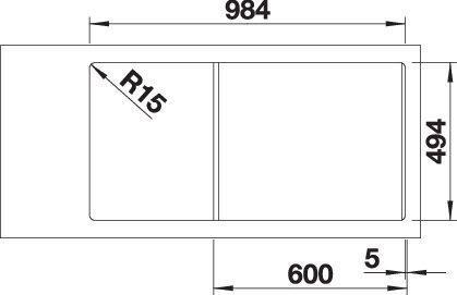 Actual product image Blanco Collectis 6 S (100 cm, 51 cm)