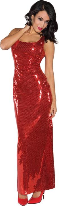 Underwraps Glitzer Abendkleid rot (L)