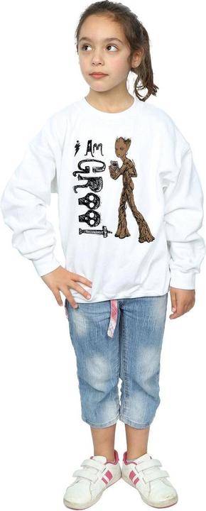 Actual product image Universal Textiles Girls I Am Teenage Groot Cotton Sweatshirt (140, 146)