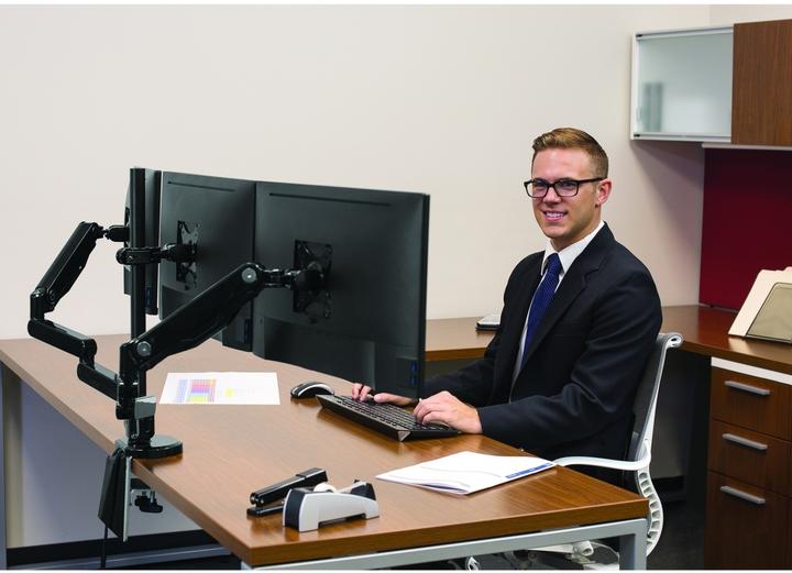 Actual product image Fellowes Platinum Series Triple Monitor Arm (Table, 27")