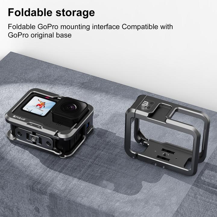 Actual product image Puluz GoPro aluminium mount (Hero 10, Hero 9, Hero 11, GoPro Hero 13, Hero 12)
