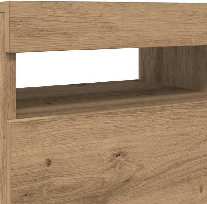 Actual product image VidaXL TV Schrank Lowboard Fernsehschrank Fernsehtisch mit LED Artisan-Eiche (90 x 35 x 40 cm)