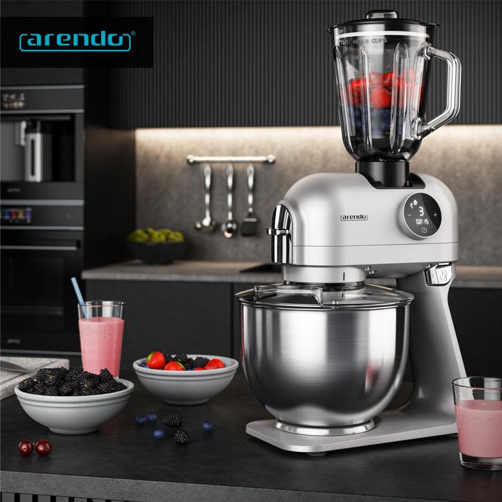 Actual product image Arendo Universal food processor with blender, mixer, 5 litre stainless steel bowl, kneading machine 1200W (1200 W)
