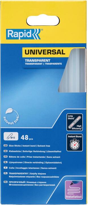 Produktbild Rapid Universal Transparente Klebesticks Ø12x190mm 48 Stück