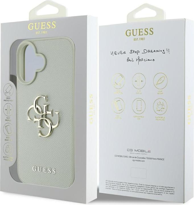 Image du produit Guess Hardcase PU Grained Big 4G and Classic Logo Case for iPhone 16 6,1" Green (Apple iPhone 16)