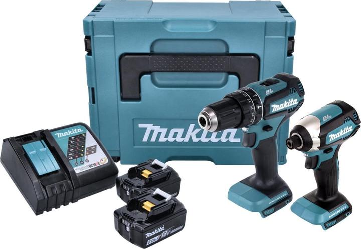 Actual product image Makita DLX 2283 TJ Battery Combo Kit DHP 485 Cordless Impact Drill + DTD 153 Cordless Impact Wrench + (Rechargeable battery operated)