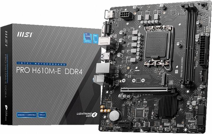 Image du produit MSI PRO H610M-E DDR4 (LGA 1700, Intel H610, mATX)