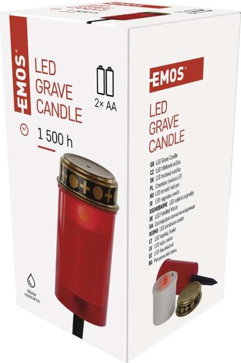 Immagine prodotto Emos Lampada da tomba a LED con picchetto a terra, 25 cm, 2x AA, da esterno/interno, vintage (1 x)