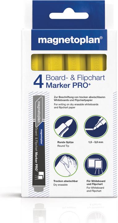 Actual product image Magnetoplan Board and flipchart markers (Yellow, 3 mm, 4 x)
