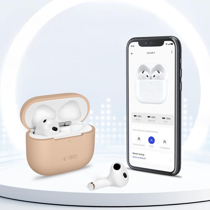 Actual product image 4Kom Tech-Protect Silikonhülle für Apple AirPods 4 - Schwarz (Headphone bag)