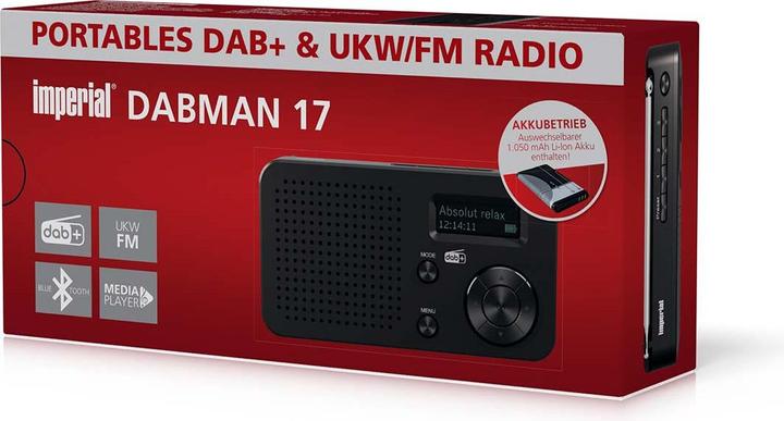 Produktbild Imperial DABMAN 17 DAB+ / FM Stereo Radio Schwarz (DAB+, FM, UKW, Bluetooth)