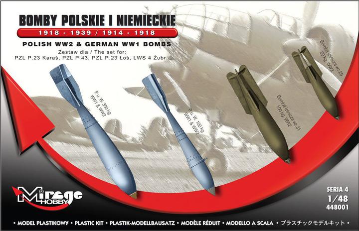 Actual product image Mirage Hobby German WWI Bombs 1918-1939 & 1914-1918