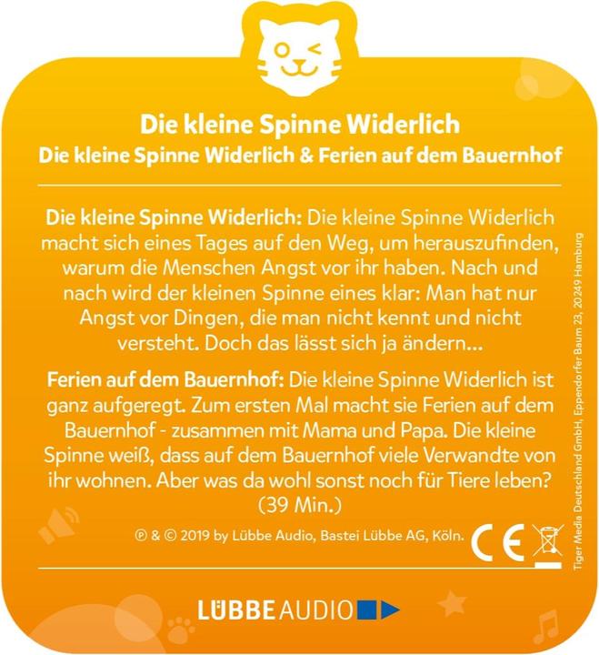 Produktbild Tigermedia tigercard - Die kleine Spinne Widerlich - Zwei Geschichten (Die kleine Spinne Widerlich & Ferien auf