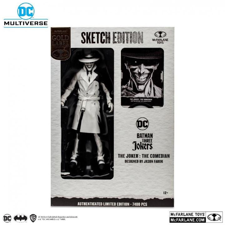 Actual product image McFarlane Batman: Three Jokers DC Multiverse Action Figure The Joker: The Comedian Sketch Edition (Gold