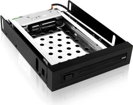 Produktbild Icy Box IB-2216StS SATA Wechselrahmen fuer 6,3cm 2.5Z HDDs SSDs in 3.5Z Schacht Hot-Easy-Swap Alu Kunssto...