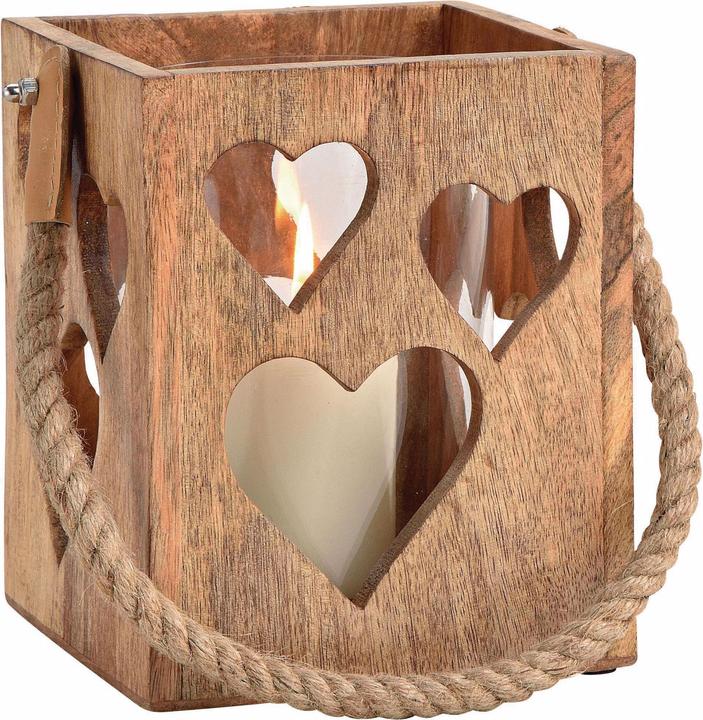 Immagine prodotto G. Wurm Decorazione cuore di lanterna, legno di mango (1 x, 22 x 21 x 21 cm)