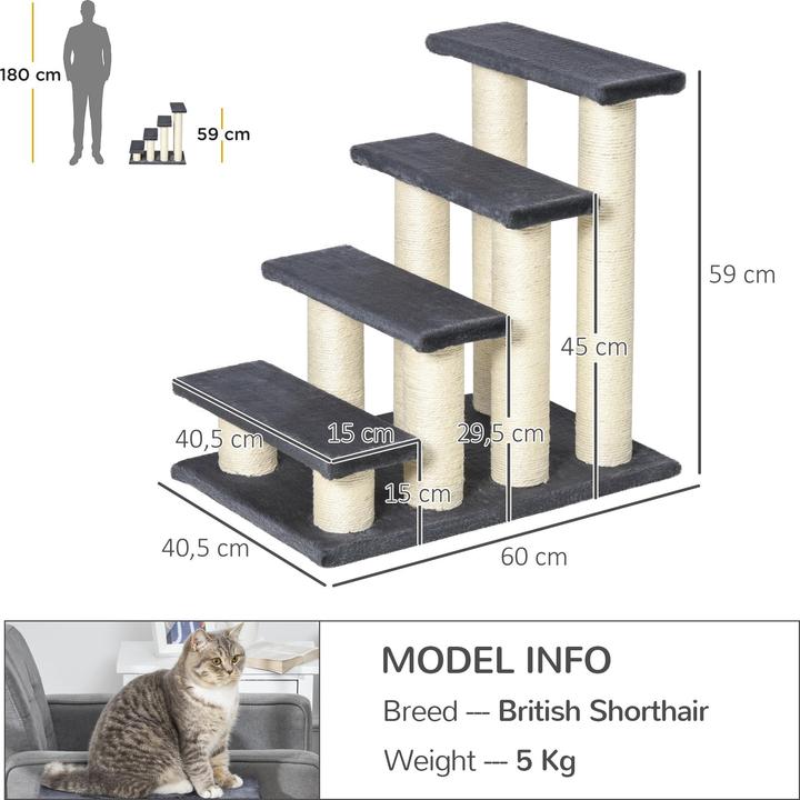 Actual product image PawHut Cat stairs (61 cm, Grey)