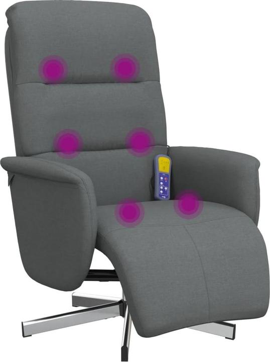 Image du produit VidaXL Fauteuil de massage avec repose-pieds Tissu gris foncé,Couleur