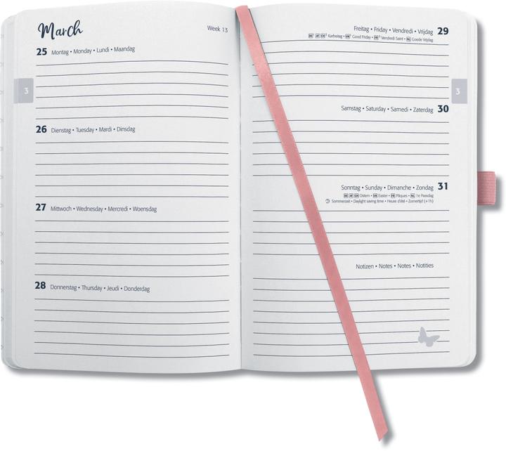 Valeurs nutritives et ingrédients Jolie Calendrier hebdomadaire (A6, Allemand)