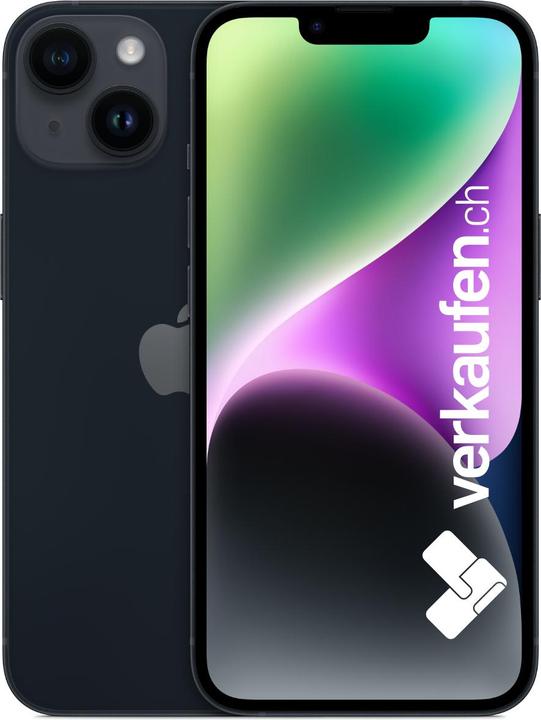 Produktbild verkaufen.ch iPhone 14 (256 GB, Midnight, 6.10", 12 Mpx, SIM + eSIM, B / Sehr gut)