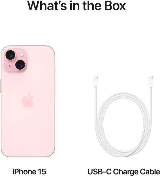 Produktbild Apple iPhone 15 (256 GB, Pink, 6.10", SIM + eSIM, 48 Mpx, 5G)