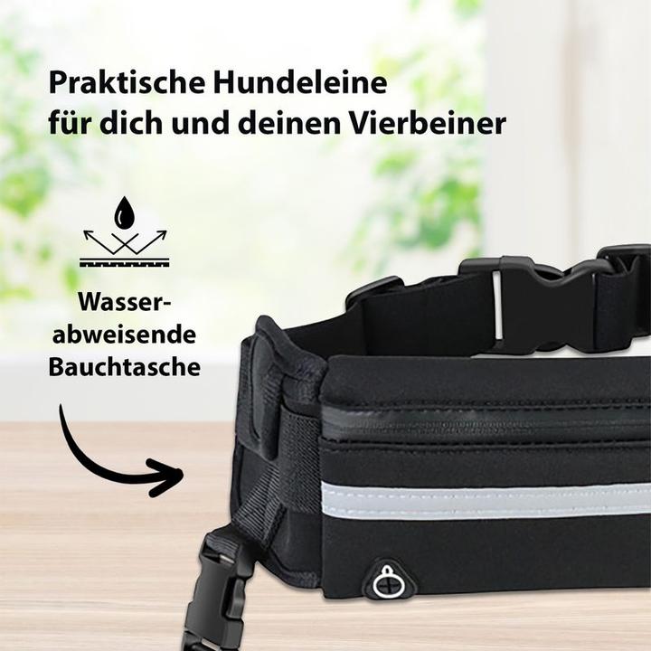 Image du produit Hermex Laisse Jogging Ceinture abdominale Ceinture pour chien Flexible Élastique Bungee (128, Chien, Jogging)