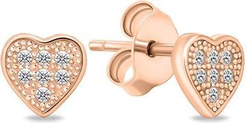 Brilio Silver - Sparkling silver heart earrings EA603R