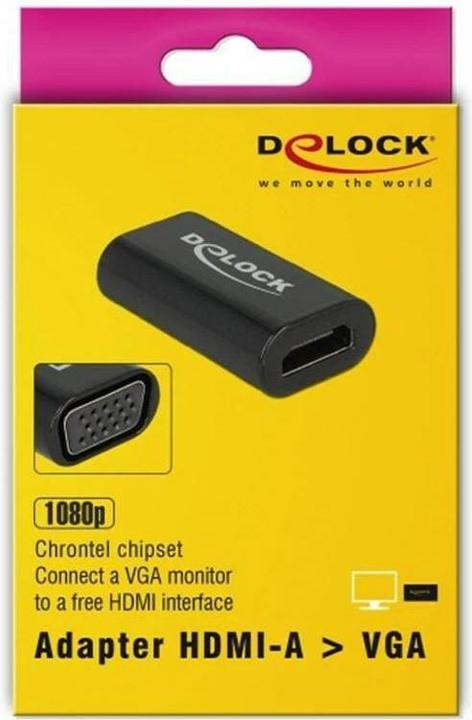 Produktbild Delock Monitoradapter HDMI-A zu VGA-Bu schwarz (VGA, 15 cm)