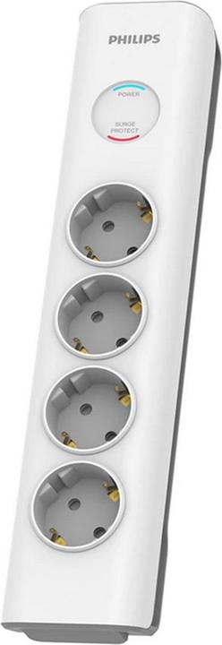 Actual product image Philips Surge protector SPN7040WA/58, 4 outlets, power cord, 600 joules of surge protection (4 x, CEE 7/3, 2 m)