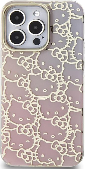 Actual product image Hello Kitty HKHCP15XHCHPEP iPhone 15 Pro Max 6.7" różowy/pink hardcase IML Gradient Electrop Crowded (Apple iPhone 15 Pro Max)