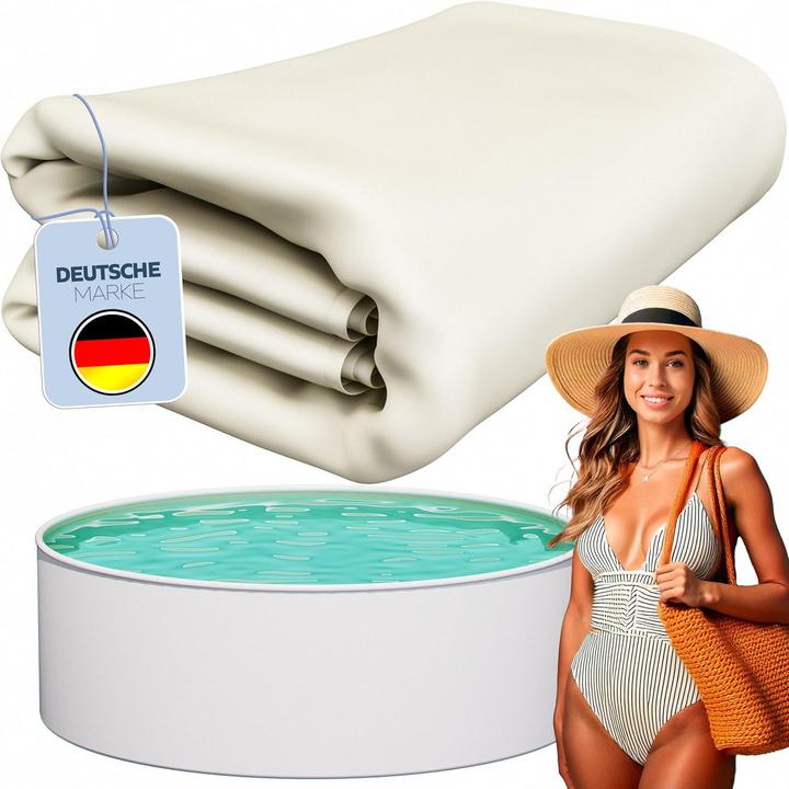 Produktbild Poolomio Poolinnenfolie für Rundbecken Sandfarben Ø 350 x 120 cm | 0,6 mm