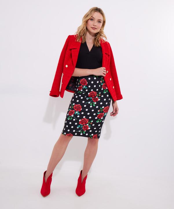Produktbild Joe Browns Rose Print Polka Dot Pencil Skirt (40)