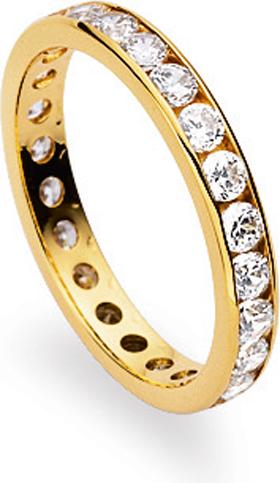 Image du produit Natsumi Schmuck Bague Alliance or jaune 18K/750 zirconium néon canal (53, Or 750/18 K)